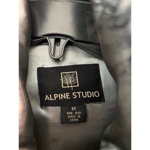 Alpine Studio size medium fuzzy fleece coat with deer & fur trim - Picture 3 of 4